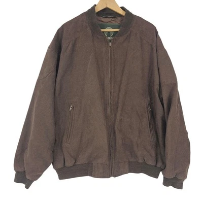 Weatherproof Faux Suede Bomber Windbreaker Coat Jacket Men's L Heritage 3794 - Image 1 of 4