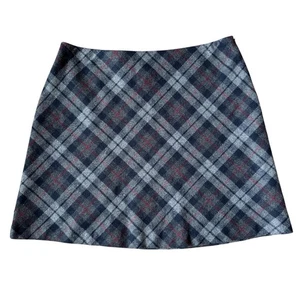 Vintage Plaid Mini Skirt Wool 35th & 10th Retro Dark Academia Preppy Twee USA - Picture 1 of 6