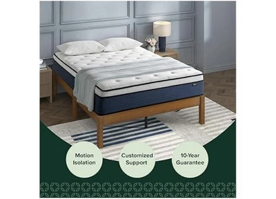 Гибридный матрас ZINUS 10 дюймов комфортная поддержка средний плюшевый изоляция движения - KING - Изображение 1 из 4