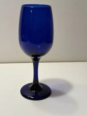 单件深钴蓝色葡萄酒杯;7 英寸高 — 第 1/4 张图片