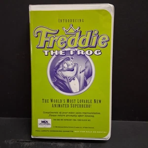 FREDDIE THE FROG (1992 dir. Jon Acevski) RARE SCREENER VHS Animated BEN KINGSLEY - Picture 1 of 3