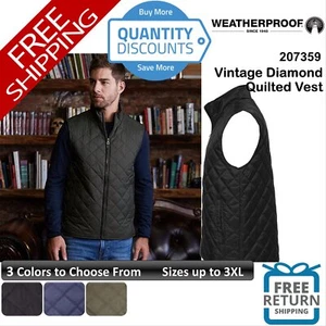 š„ Weatherproof Brand Men Vintage Diamond Quilted Vest Up To 3XL 207359 - Picture 1 of 10