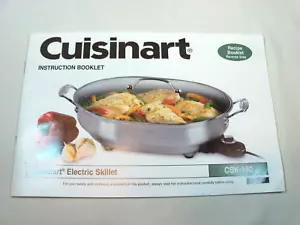 Cuisinart CSK-150 1500-Watt Electric Skillet - Replacement Instruction Booklet - Foto 1 di 1