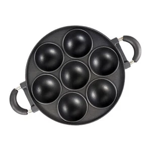 Cast Iron Biscuit Pan 7-Cup Large Muffin Pan Round Kitchen Non Stick Baking Tool - Picture 1 of 12