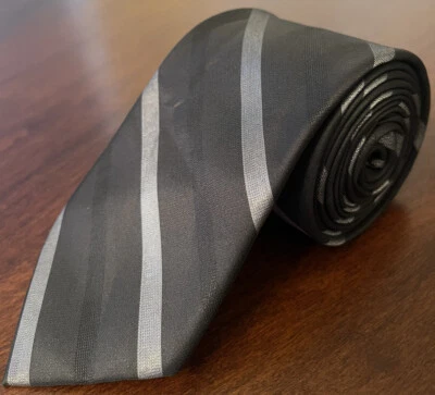 Van Heusen Black Gray Men’s Neck Tie - Image 1 of 4