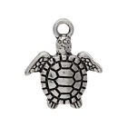 ❤ 20 X Antique Silver Tone Tiny Turtle/tortoise Ocean 16mm Charms Jewellery ❤