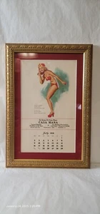 July 1950 Earl Moran Pinup Girl Calendar Casa Mana TEaneck New Jersey - Picture 1 of 10