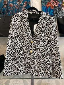 Escada Black & White Floral Blazer – Size 42 - Picture 1 of 10