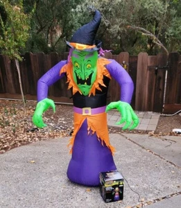 Totalmente Ghoul Gonfiabile Soffiato ad Aria 5,5' STREGA MALVAGIA Halloween Si Illumina - Foto 1 di 5