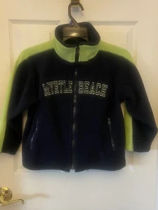 YOUTH UNISEX BLACK & GREEN FLEECE W/ MYRTLE BEACH LOGO--BY HAPPY KIDS-SIZE : M - Picture 1 of 4