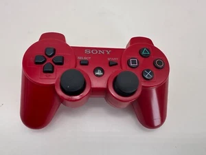 Sony PS3 CECHZC2U DualShock 3 Red Controller PlayStation 3 R1 Not Working - Picture 1 of 6