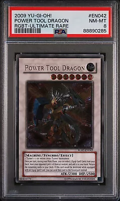 2009 YUGIOH RGBT-EN042 POWER TOOL DRAGON ULTIMATE RARE PSA 8 NM #88890285 - Image 1 of 2