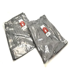 (2) NEU Chef Works Karo Baggy Kochhose elastischer Bund Kordelzug 2X-Large 2XL - Bild 1 von 3