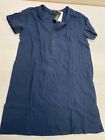 Celmia Womens Size 2XL  Blue Washed Cotton Round Neck Shirt Dress A65P