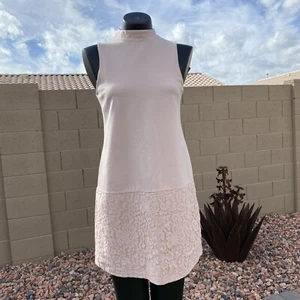 NWT Forever New womans pink Ponte Knit & Lace Shift Dress USA Size 6 - Picture 1 of 8