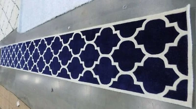 Alfombra AZUL/MARFIL 2'-3" X 19' Roscas Sueltas, Precio Reducido 1172570249 CHT733C-219 Foto 1 de 4