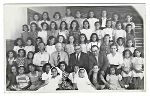 Altes Gruppenfoto von Schullehrern & Schülern Ohel Moshe Jerusalem Palästina 1947 - Bild 1 von 2
