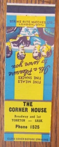 YORKTON, SASKATCHEWAN STREICHHOLZSCHACHTELHÜLLE: ECKHAUS RESTAURANT 1950er MATCHCOVER - Bild 1 von 2