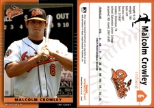 Malcolm Crowley 2007 Grandstand Bluefield Orioles #6 RC Card *AutographDen*