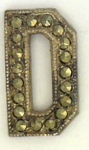 NOS Antique Vintage Sterling Silver Marcasite Initial Letter "D"  Jewelry Design - Picture 1 of 2