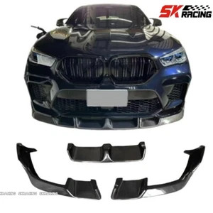 3PCS Carbon Fiber Front Bumper Lip Diffuser Body Kits Fits BMW X6M F96 2020-2023 - Imagen 1 de 24