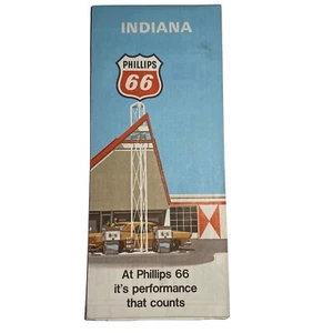 Vintage Indiana Road Map 1970 Phillips - Picture 1 of 4