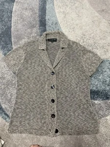 Suéter Jones New York Mujer XL Tostado Cárdigan Cuello Botón Manga Corta - Imagen 1 de 4