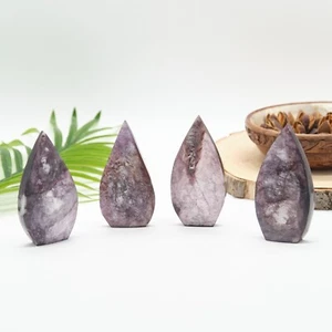 Gem Lepidolite Flame Crystal Lavender Purple Decor Gift Meditation x 1 Piece - Picture 1 of 17
