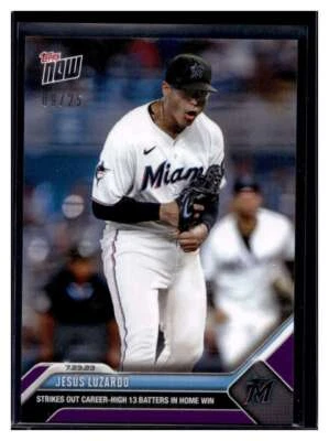 2023 Topps Now #606 Jesus Luzardo Purple Parallel Card #d 9/25 - Image 1 of 2