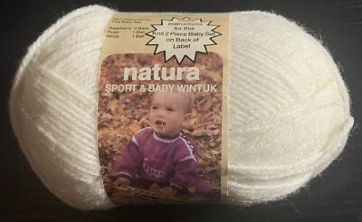 Hilos BaaWoolly: Vintage NATURA SPORT & BABY WINTUK. Off White. 1 x 2 oz. Estados Unidos. Foto 1 de 4