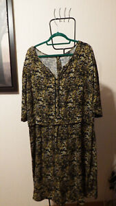 DIDI Lagenlook Kleid 46 48 Jersey-Kleid Stiefel-Kleid  61cm 107 l XXL Herbstfarb