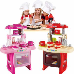 Portable Kitchen Cooking Toy Children Kids Pretend Cooker Play Set For Girl Gift