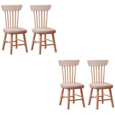  4 Pcs Dollhouse Chair Wooden Baby Tiny Floor Trim Furniture