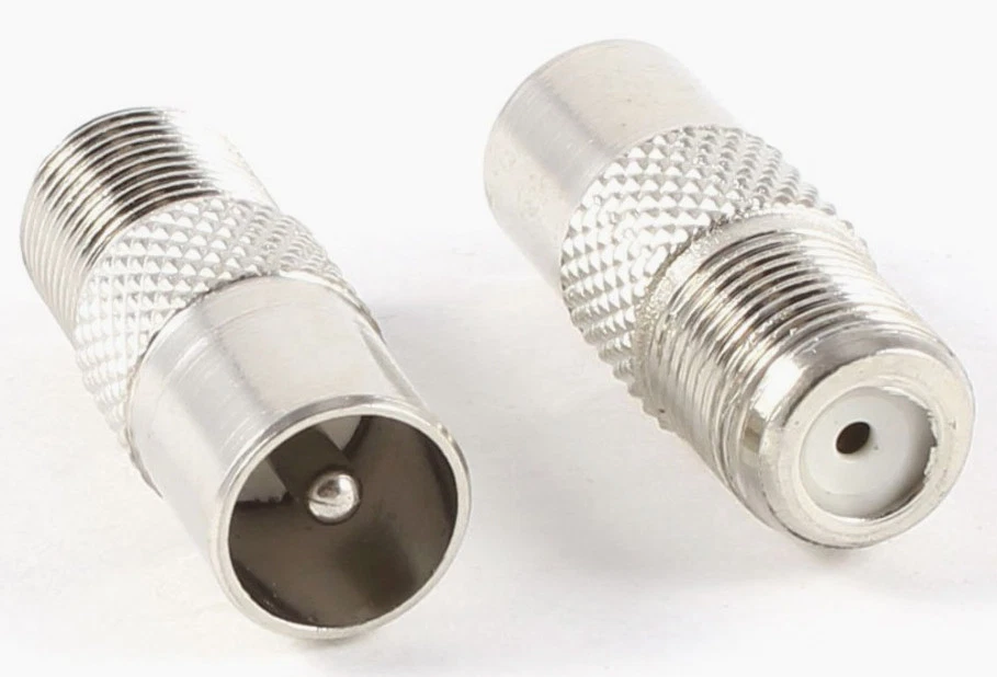 PAL Male to F Type Female Jack Adapter Coax TV Radio Antenna Converter Connector - Image 1 of 1