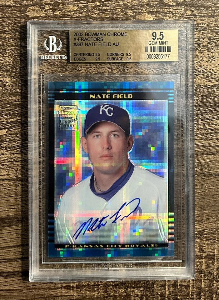 2002 Bowman Chrome X-Fractor Refractor Nate Field #397 Rookie Auto RC BGS 9.5 - Image 1 of 1