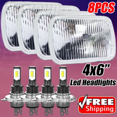 4x Fit Chevrolet G10 G20 G30 1978-1991 4x6" LED Headlights HI-LOW Foto 1 de 4