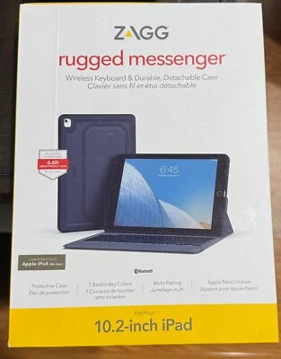 ZAGG - Rugged Messenger Keyboard Folio Case for Apple iPad 10.2" 9TH 8TH 7TH Gen - Image 1 of 3
