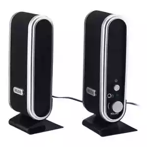 PC Computer Speakers 2.0 Stereo USB 3.5 mm Jack Desktop Laptop Clear Sound - Picture 1 of 14
