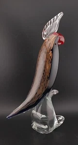 Cobalt Blue Gold Aventurine Art Glass Cockatoo Parrot 12" Gorgeous Designs EUC - Picture 1 of 14