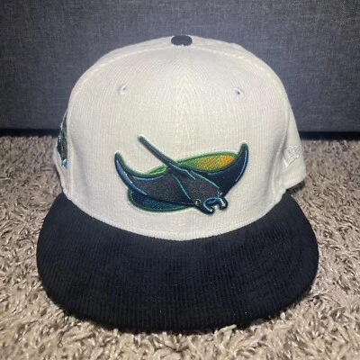 New Era Tampa Bay Devil Rays Corduroy Hat Cap Mens Fitted 7 3/4 Side Patch New - Image 1 of 4