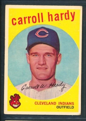 1959 Topps #168 CARROLL HARDY Cleveland Indians ~   VG to VG-EX - Image 1 of 2