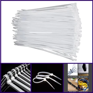 Zcpotizi Clear Zip Ties 6 Zoll weiß klein Nylon Kabelbinder Kabelbinder 6" Zipties - Bild 1 von 8
