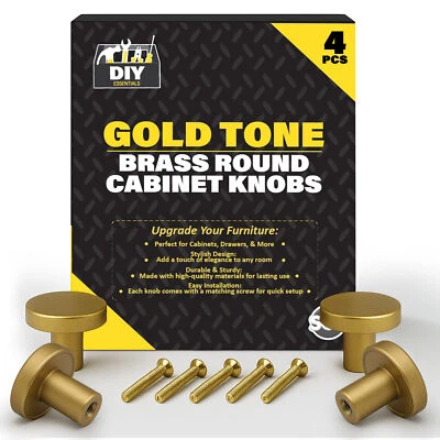 4-20 Round Cabinet Knobs Drawer Cupboard Handles Door Pull Furniture Kitchen DIY - Image 1 of 4