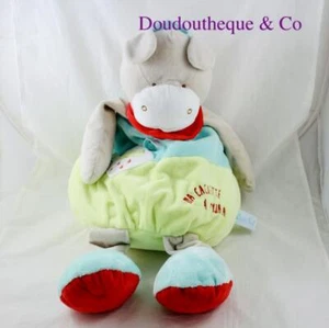 Peluche range pyjama Mon super âne BABY NAT' Ma cachette à pyjama bleu vert (MO) - Picture 1 of 3