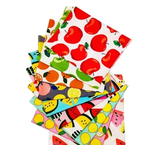 CraftsFabrics Confezione Tessuto 10pz Serie Frutta Stampato Twill Cotone Quarti Grassi - Foto 1 di 9