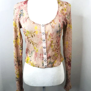 We the Free by Free People kurzes Damen-Oberteil Größe Large Blumenmuster neu mit Etikett - Bild 1 von 14