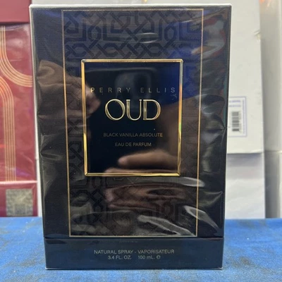 Nuevo en caja Perry Ellis ~ OUD BLACK VANILLA ABSOLUT ~ Eau De Parfum 3.4 100 ml ¡SELLADO! Foto 1 de 2