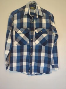 Camisa de franela a cuadros de algodón pesado Osh Kosh vintage para hombre hecha en EE. UU. talla pequeña - Imagen 1 de 4