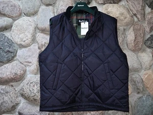 Barbour Finn Quilted Gilet Vest Navy Blue MGI0055NY91 New U.K Sizing  XXL - Picture 1 of 9