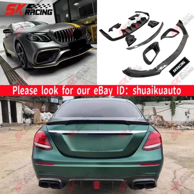 Kits de alerón labial delantero trasero de fibra de carbono para Mercedes Benz E63 AMG W213 2018-2020 Foto 1 de 4